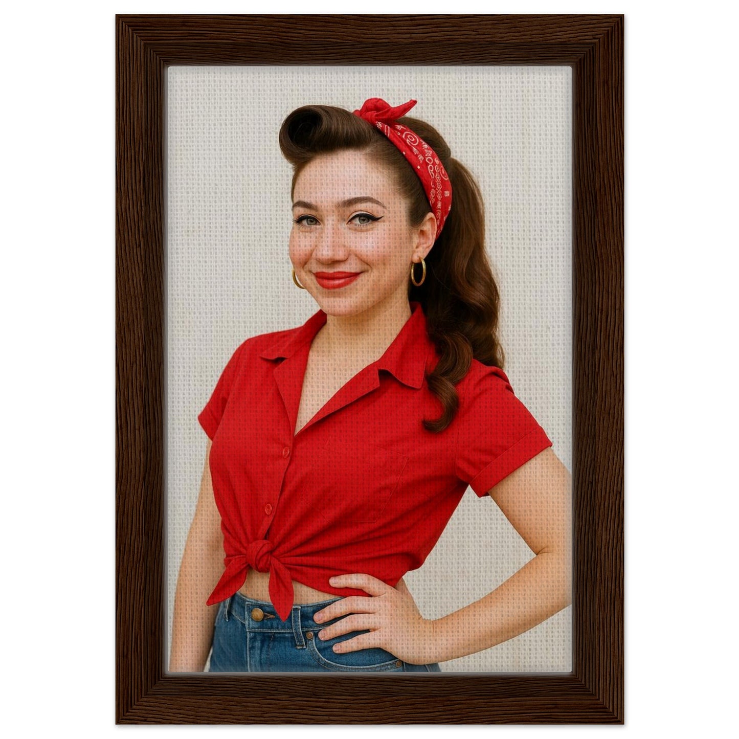 Personalized Pin-Up Portrait – Framed Canvas - Masterpiece Print