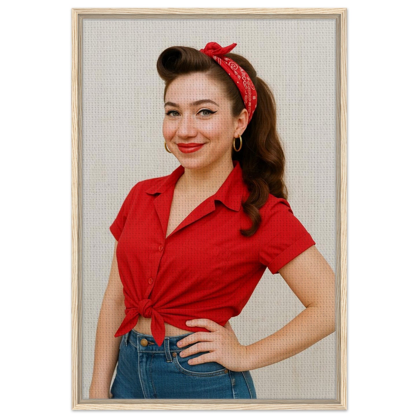 Personalized Pin-Up Portrait – Framed Canvas - Masterpiece Print