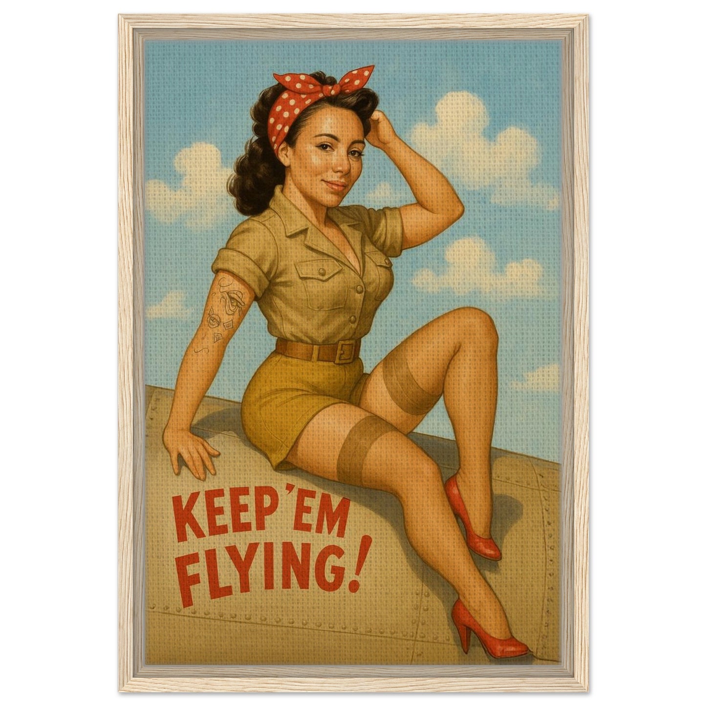 Personalized Pin-Up Portrait – Framed Canvas - Masterpiece Print