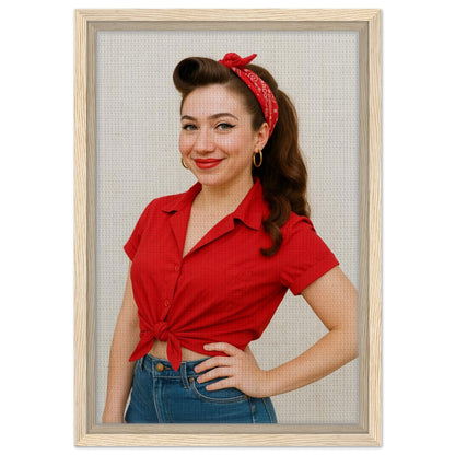 Personalized Pin-Up Portrait – Framed Canvas - Masterpiece Print
