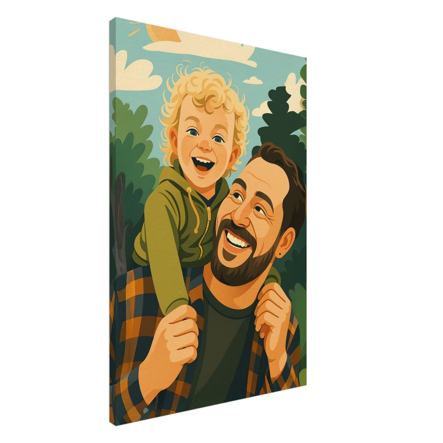 Personalized Portrait for Father – Canvas - Masterpiece Print