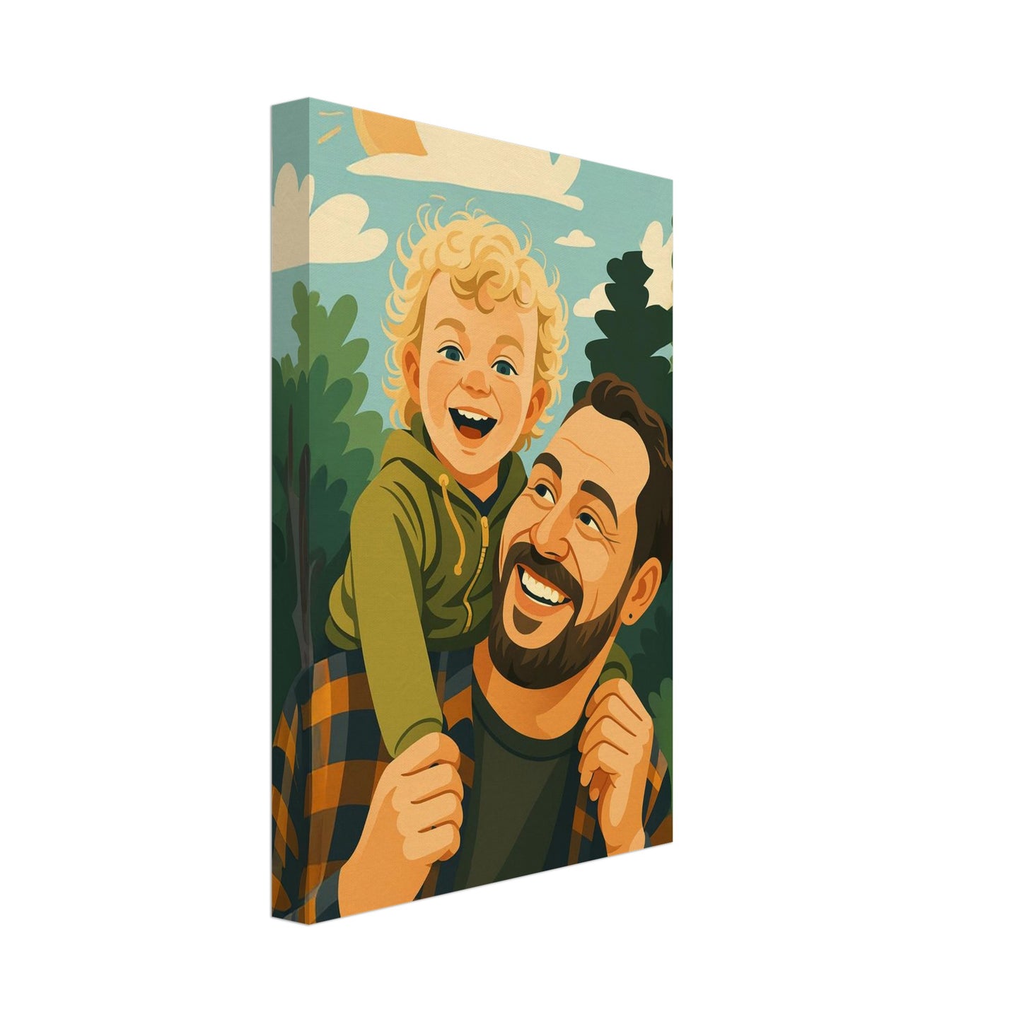 Personalized Portrait for Father – Canvas - Masterpiece Print