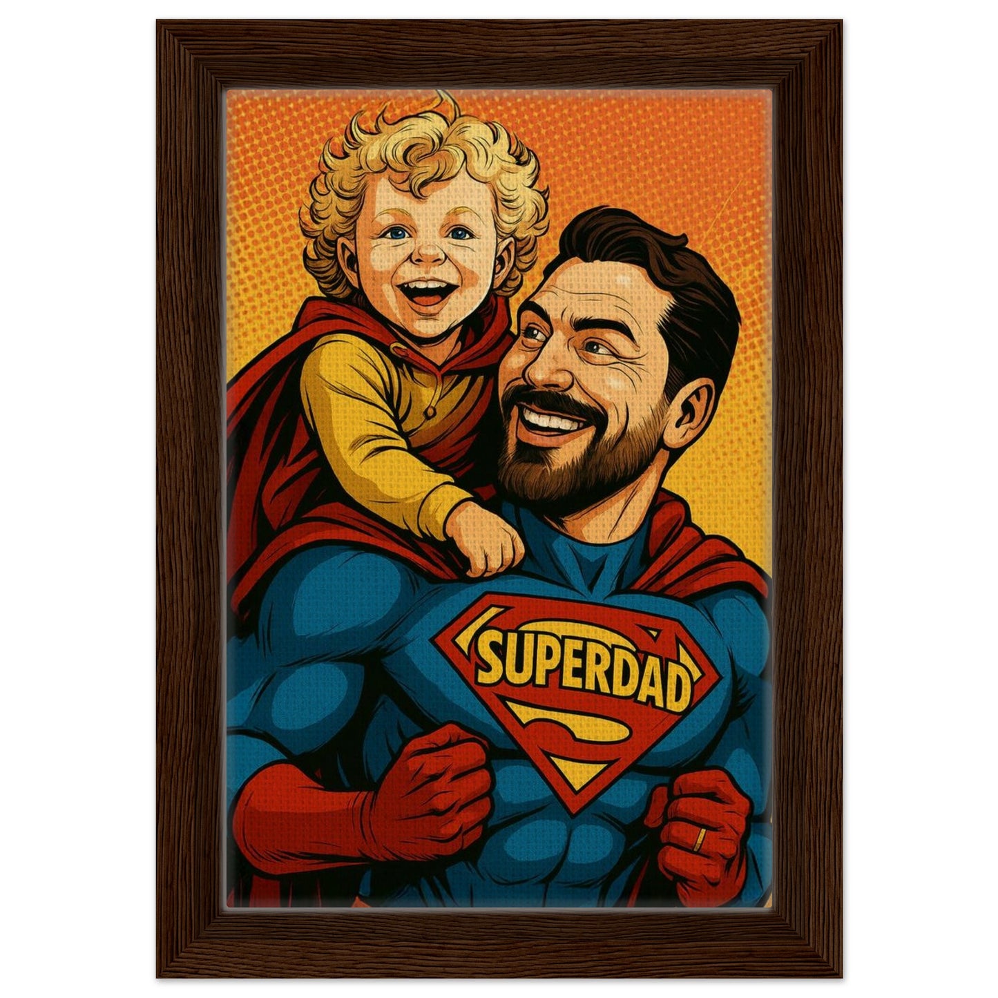 Personalized Portrait for Father – Framed Canvas - Masterpiece Print