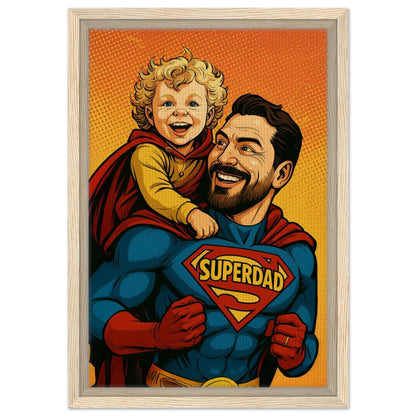 Personalized Portrait for Father – Framed Canvas - Masterpiece Print