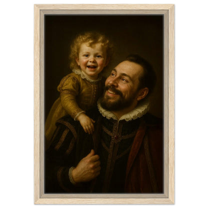 Personalized Portrait for Father – Framed Canvas - Masterpiece Print