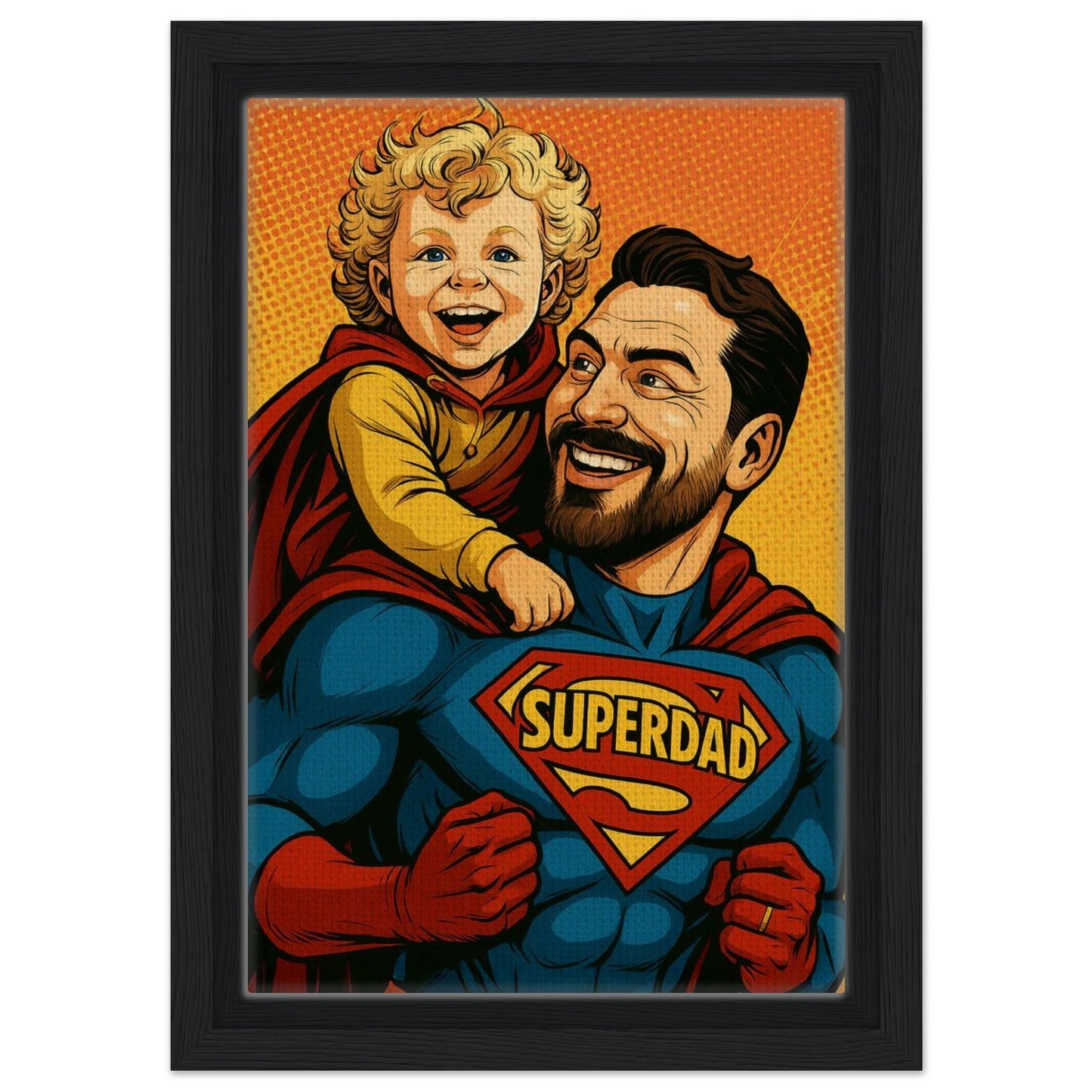 Personalized Portrait for Father – Framed Canvas - Masterpiece Print