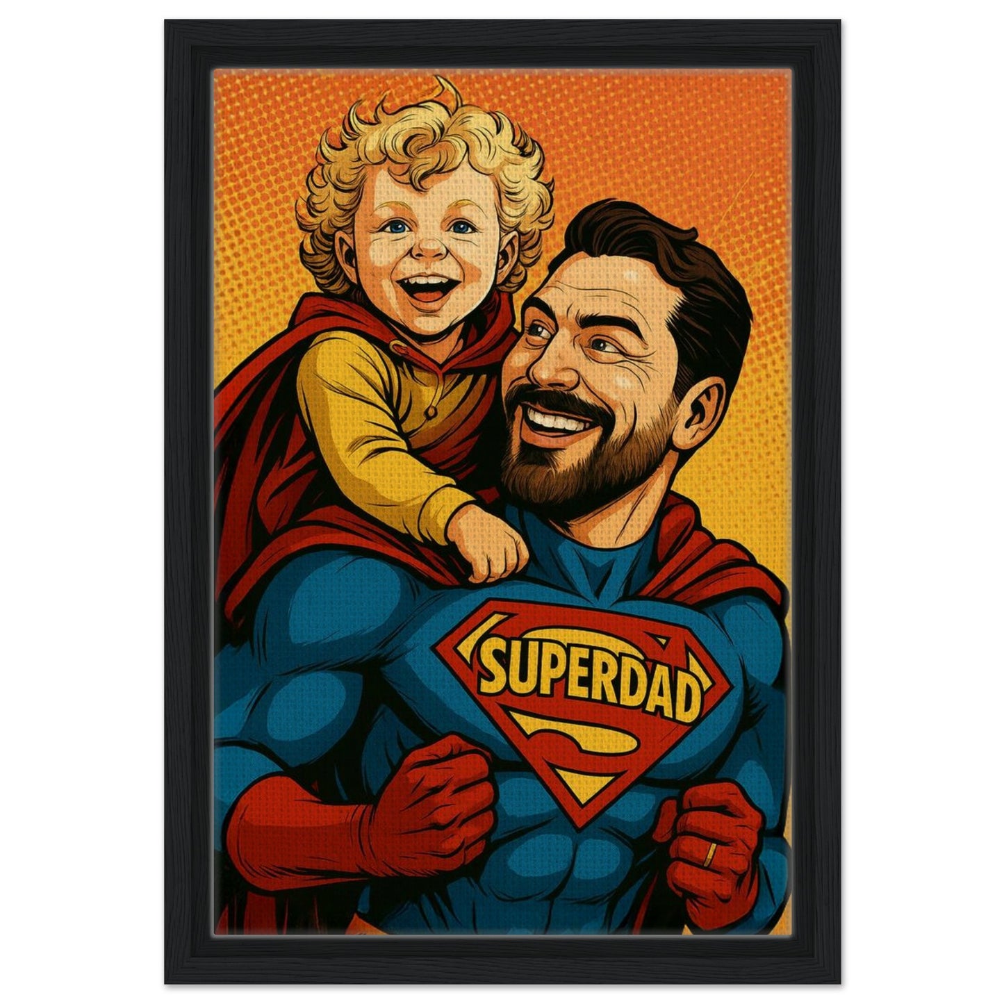 Personalized Portrait for Father – Framed Canvas - Masterpiece Print