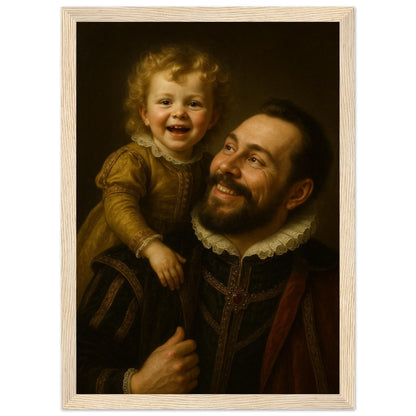 Personalized Portrait for Father – Framed Print - Masterpiece Print
