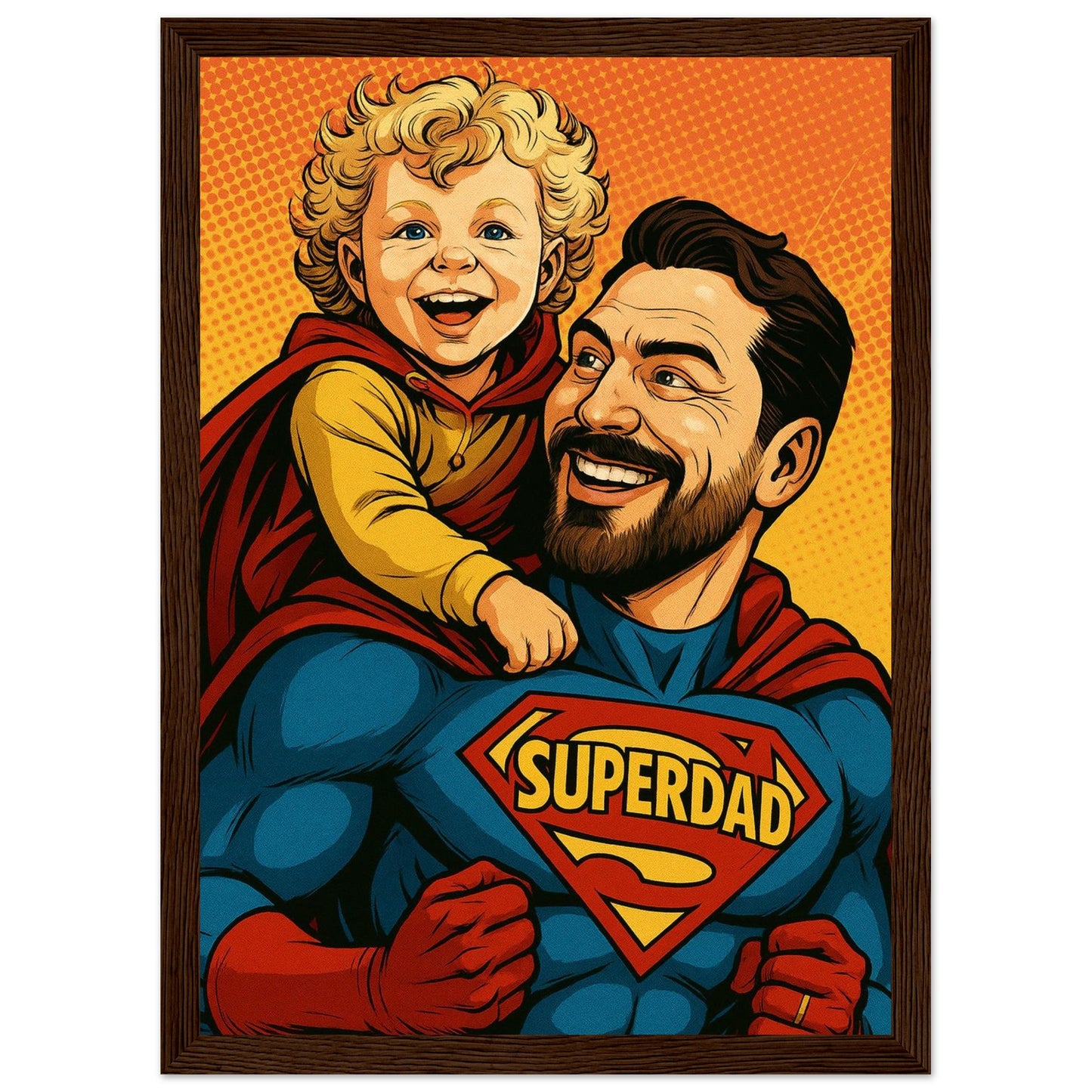 Personalized Portrait for Father – Framed Print - Masterpiece Print