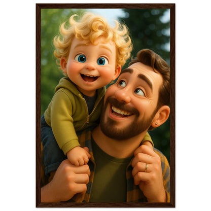 Personalized Portrait for Father – Framed Print - Masterpiece Print