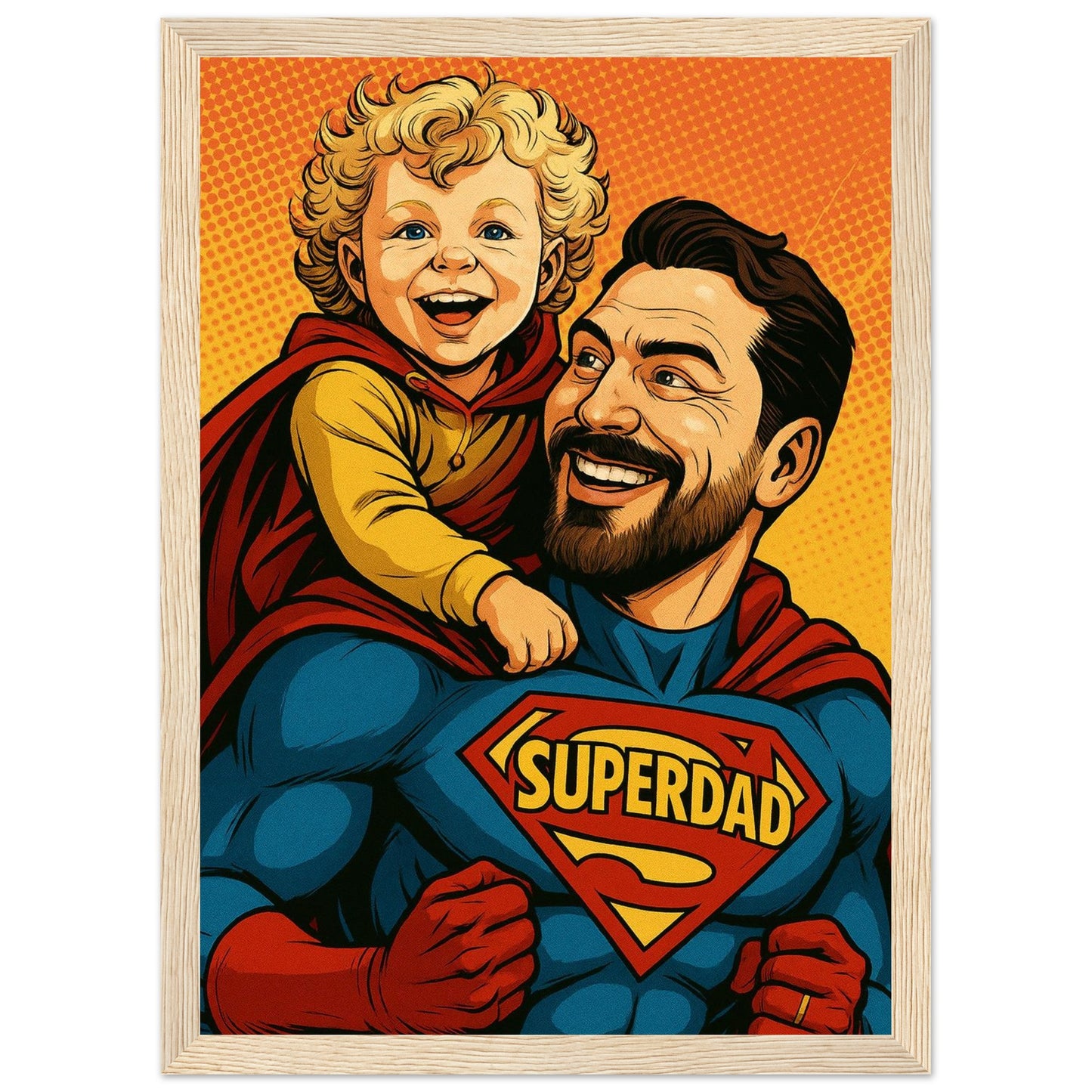 Personalized Portrait for Father – Framed Print - Masterpiece Print