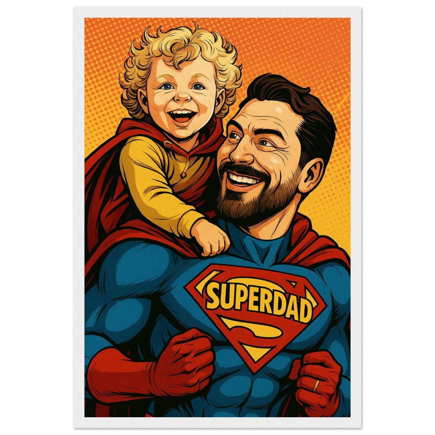 Personalized Portrait for Father – Framed Print - Masterpiece Print