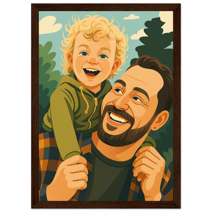 Personalized Portrait for Father – Framed Print - Masterpiece Print
