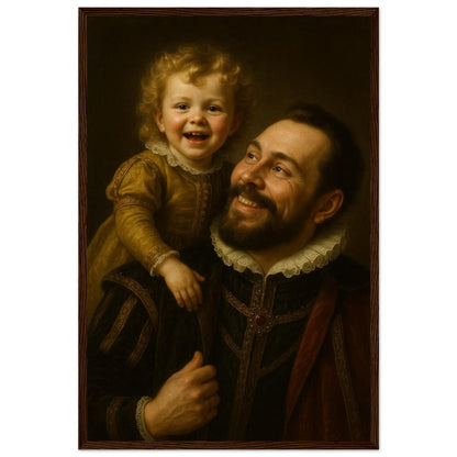 Personalized Portrait for Father – Framed Print - Masterpiece Print