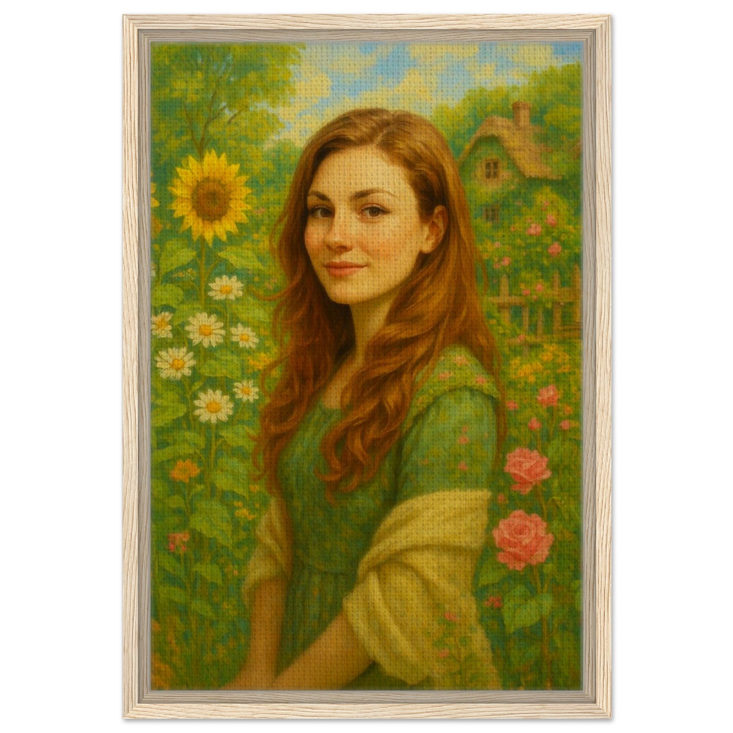 Personalized Portrait for Her – Framed Canvas - Masterpiece Print