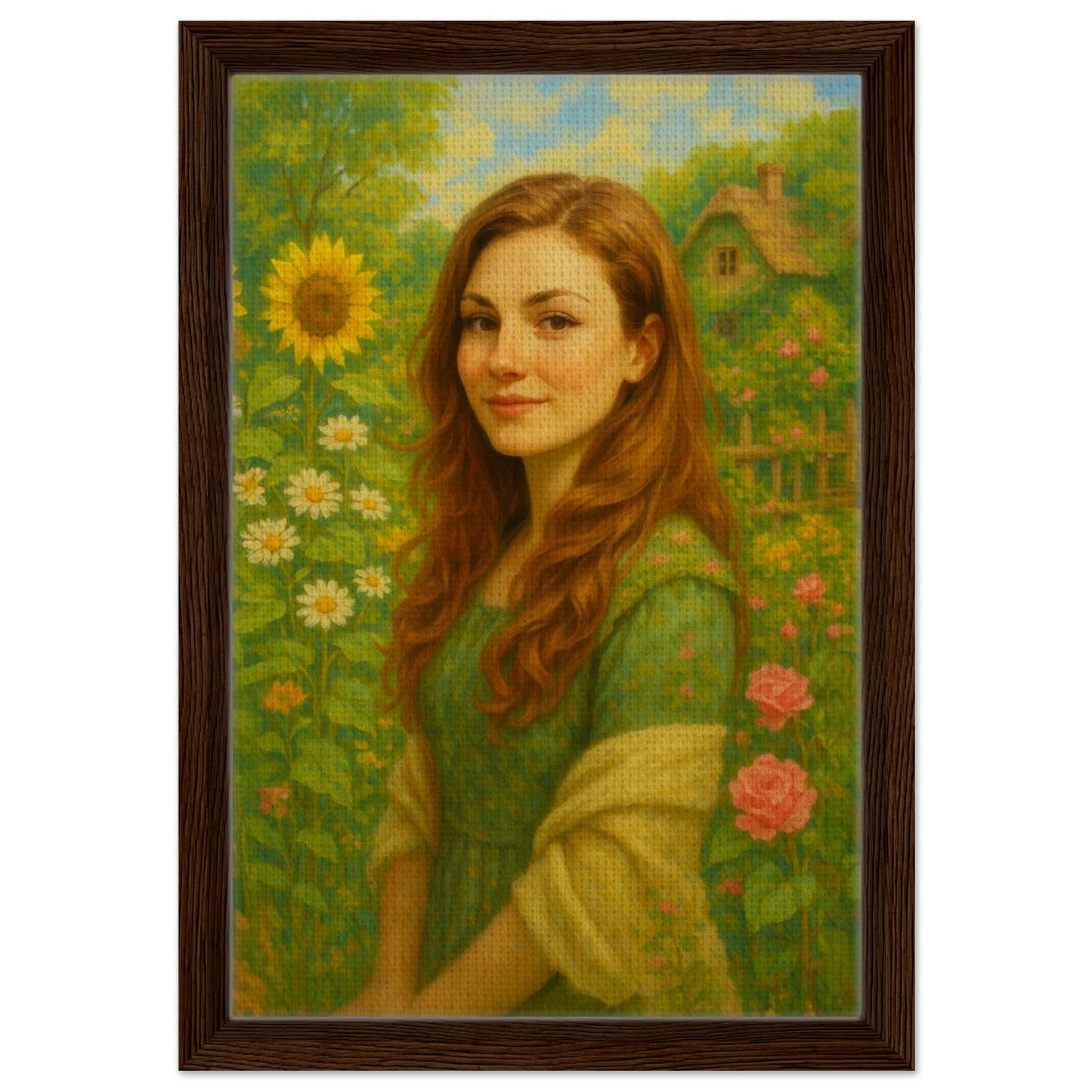 Personalized Portrait for Her – Framed Canvas - Masterpiece Print