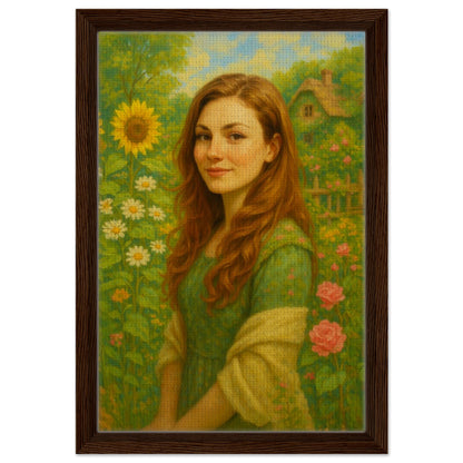 Personalized Portrait for Her – Framed Canvas - Masterpiece Print