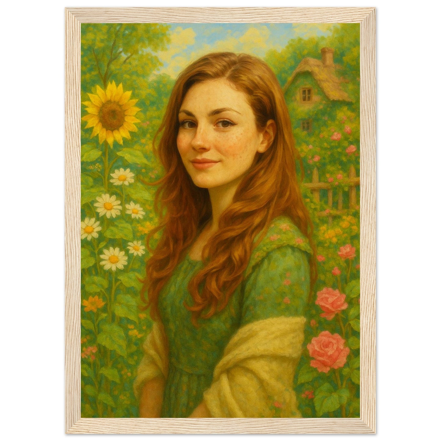 Personalized Portrait for Her – Framed Print - Masterpiece Print