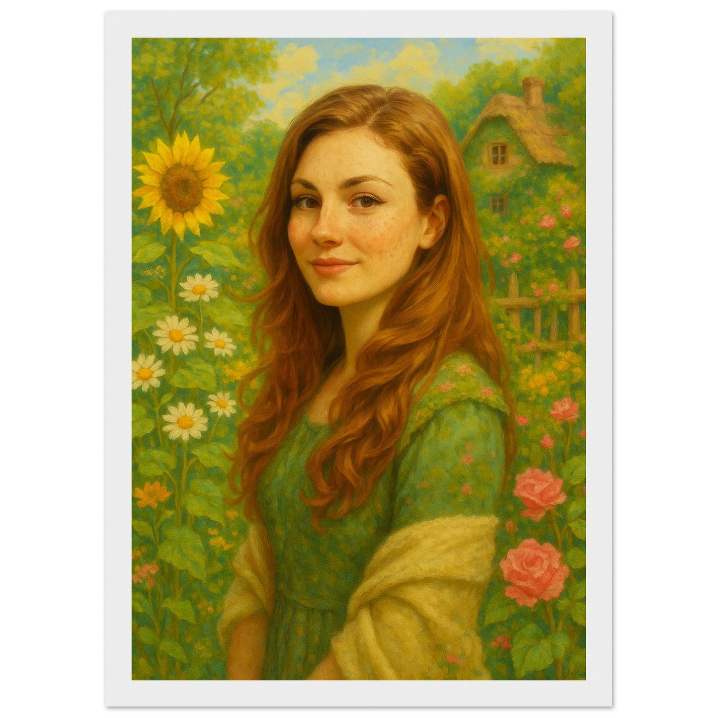 Personalized Portrait for Her – Framed Print - Masterpiece Print