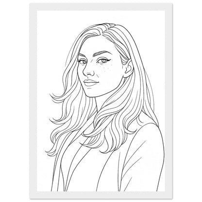 Personalized Portrait for Her – Framed Print - Masterpiece Print