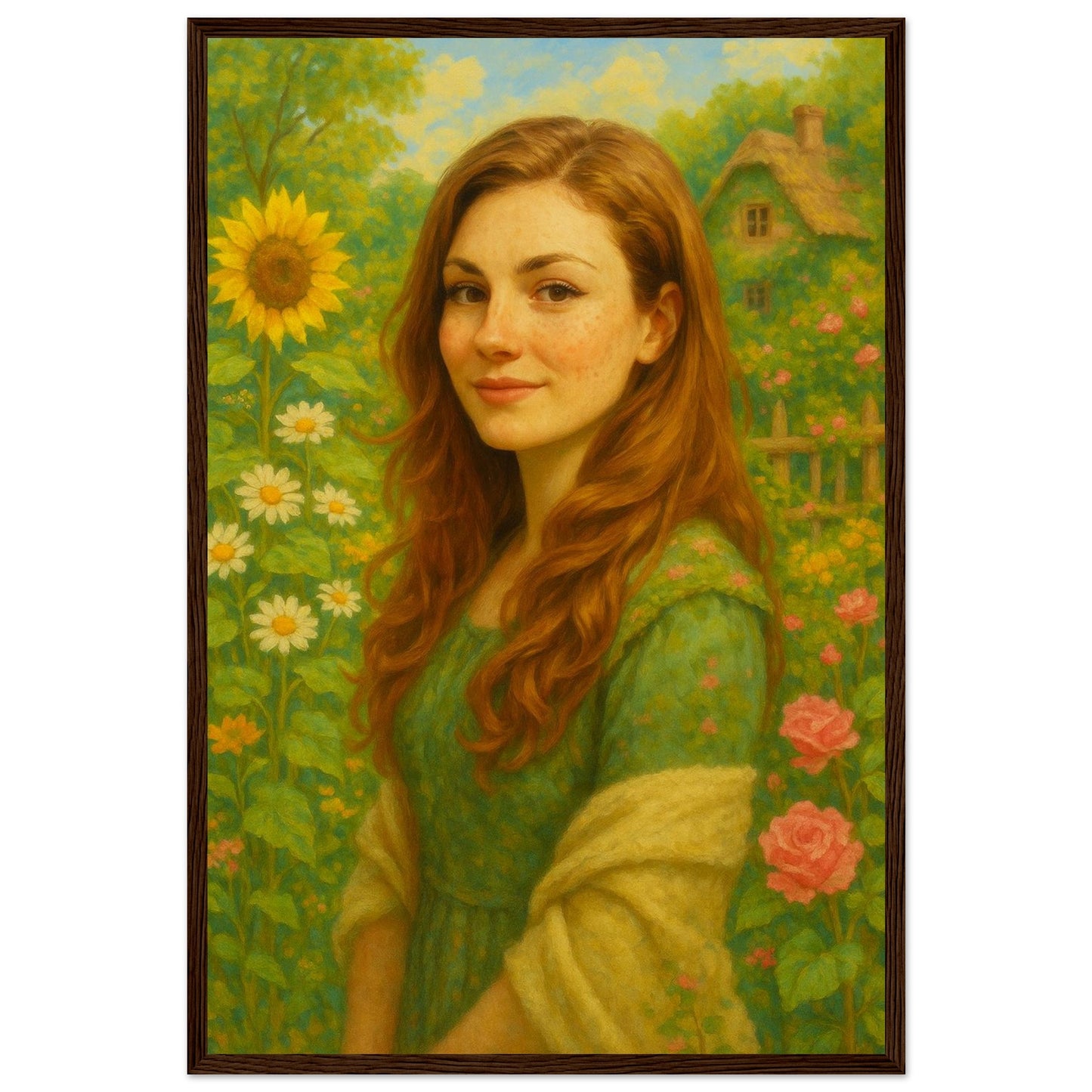 Personalized Portrait for Her – Framed Print - Masterpiece Print