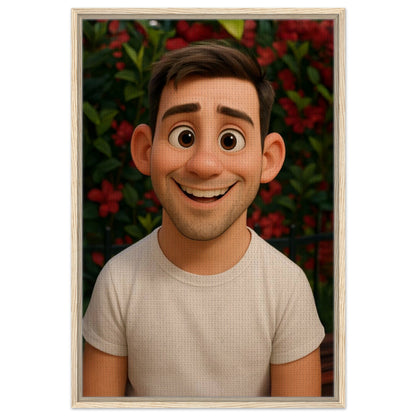 Personalized Portrait for Him – Framed Canvas - Masterpiece Print