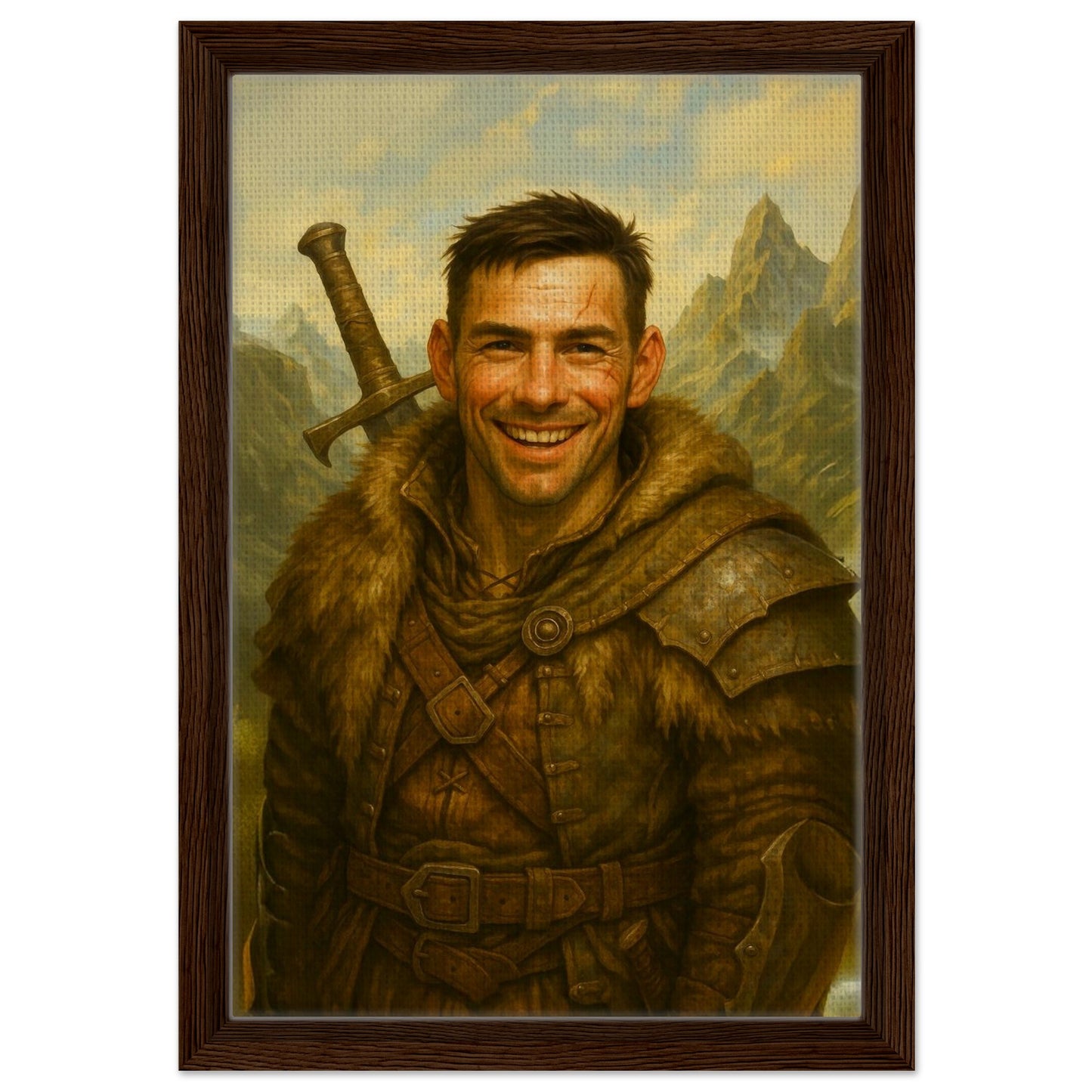 Personalized Portrait for Him – Framed Canvas - Masterpiece Print