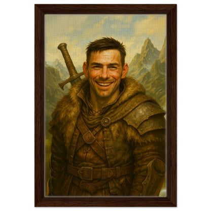 Personalized Portrait for Him – Framed Canvas - Masterpiece Print