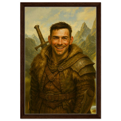 Personalized Portrait for Him – Framed Canvas - Masterpiece Print