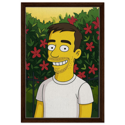 Personalized Portrait for Him – Framed Canvas - Masterpiece Print