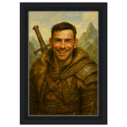 Personalized Portrait for Him – Framed Canvas - Masterpiece Print
