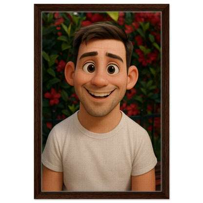 Personalized Portrait for Him – Framed Canvas - Masterpiece Print