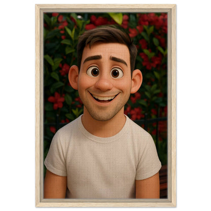 Personalized Portrait for Him – Framed Canvas - Masterpiece Print