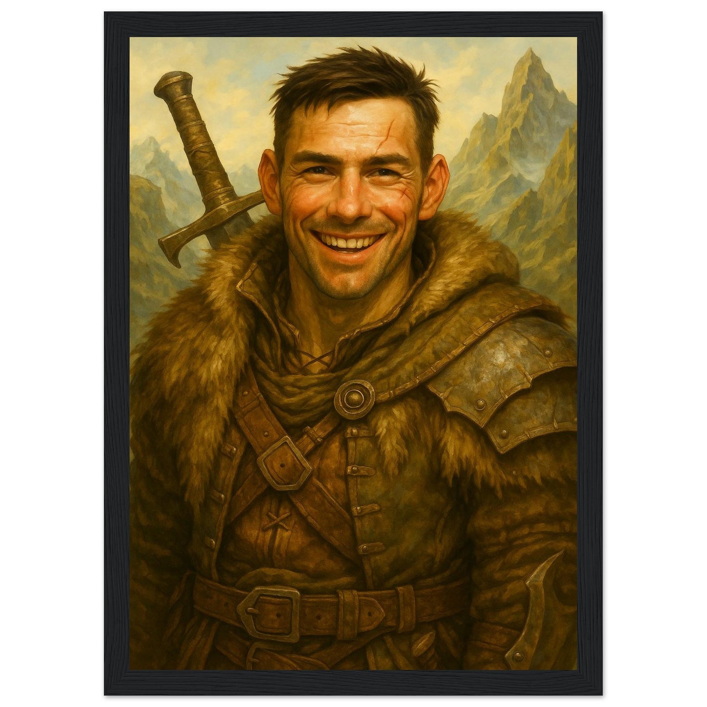 Personalized Portrait for Him – Framed Print - Masterpiece Print