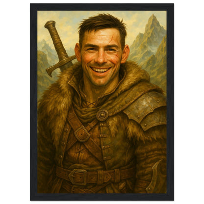 Personalized Portrait for Him – Framed Print - Masterpiece Print