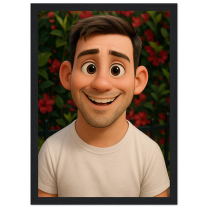 Personalized Portrait for Him – Framed Print - Masterpiece Print