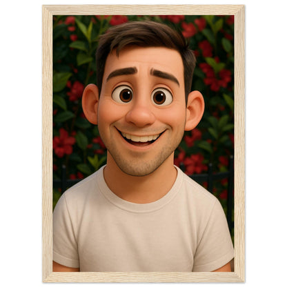 Personalized Portrait for Him – Framed Print - Masterpiece Print