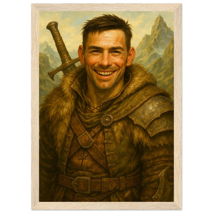 Personalized Portrait for Him – Framed Print - Masterpiece Print