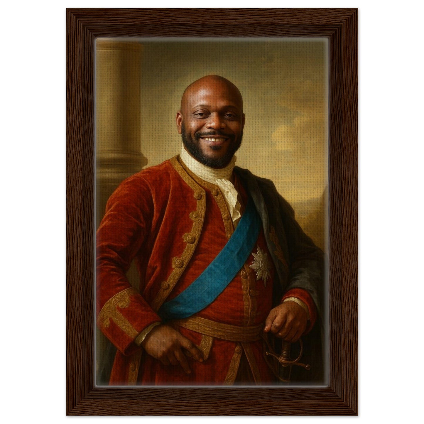 Personalized Royal Man Portrait – Framed Canvas - Masterpiece Print