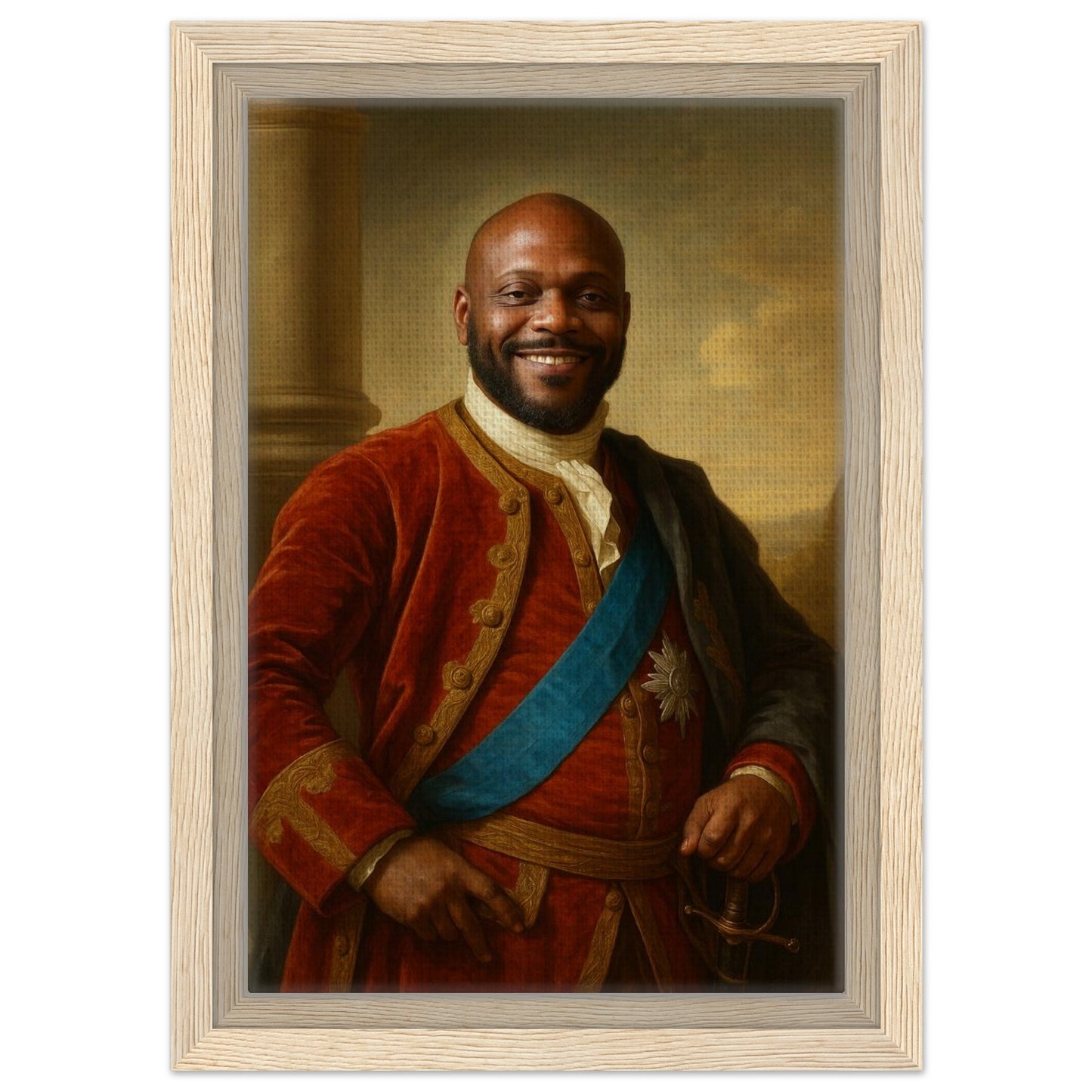 Personalized Royal Man Portrait – Framed Canvas - Masterpiece Print