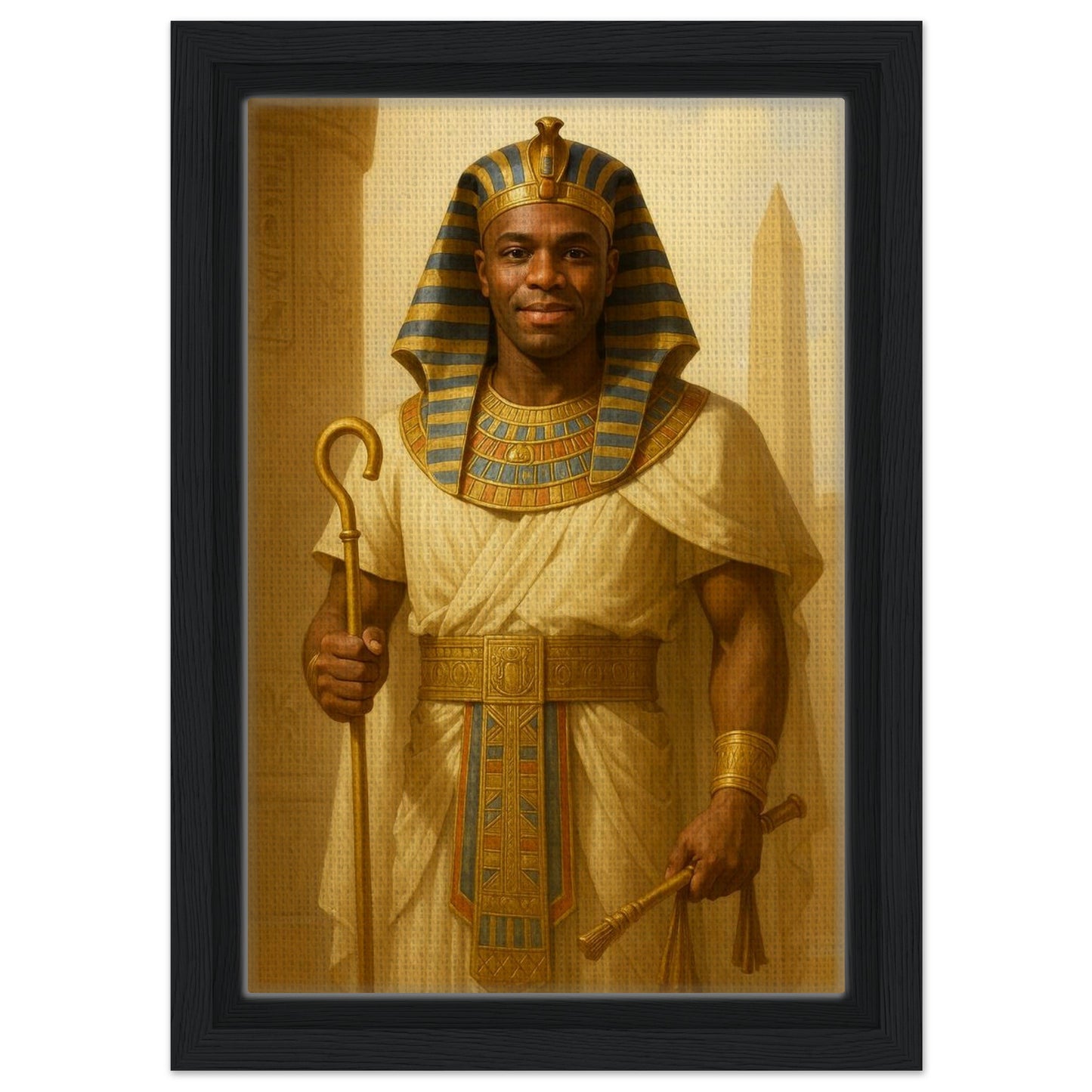 Personalized Royal Man Portrait – Framed Canvas - Masterpiece Print