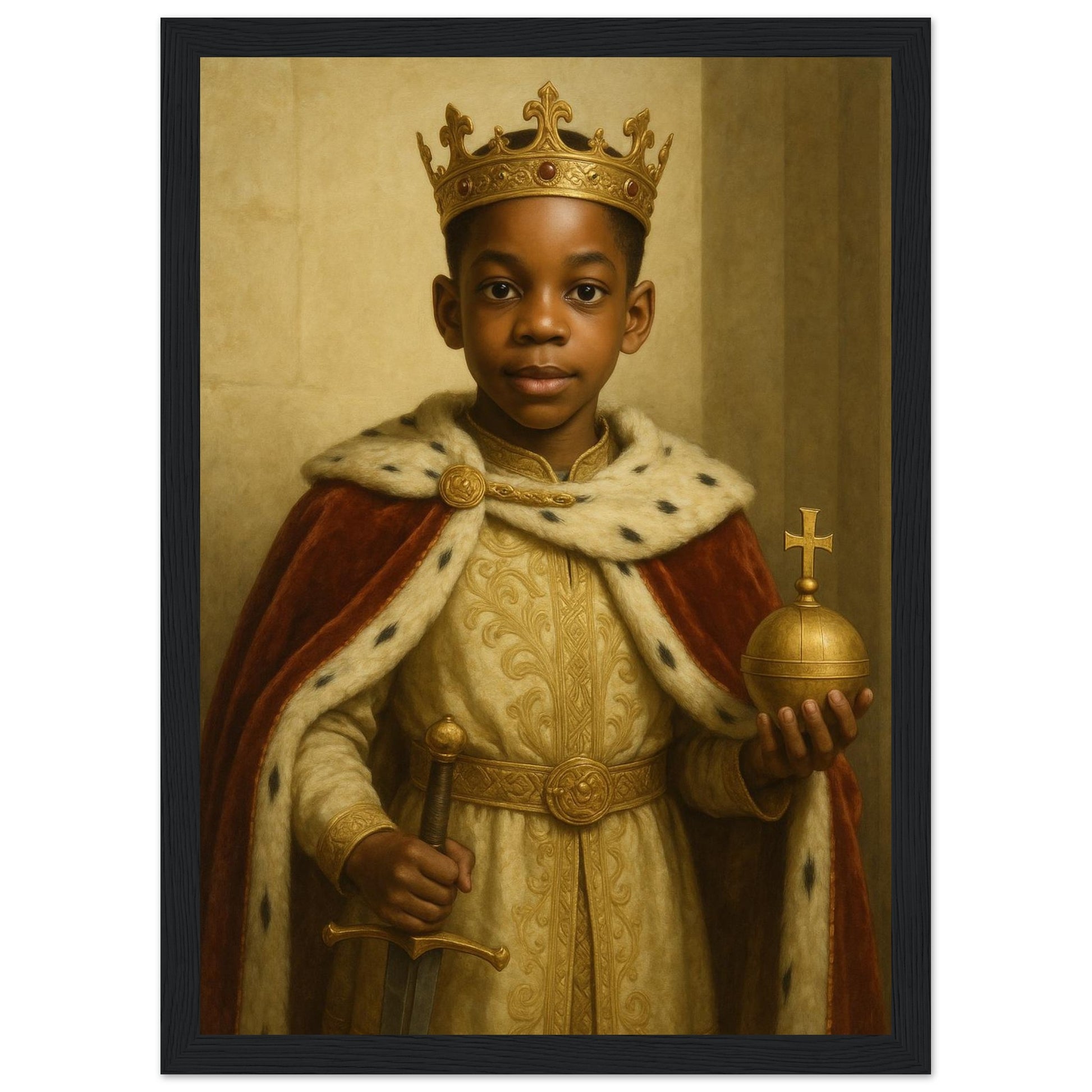 Personalized Royal Man Portrait – Framed Print - Masterpiece Print
