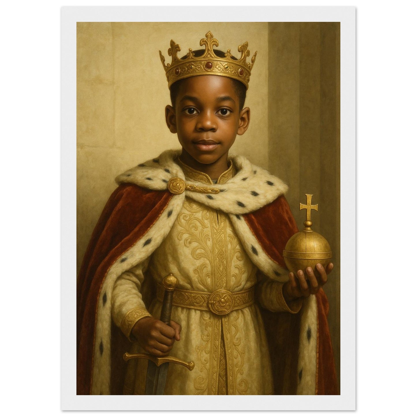 Personalized Royal Man Portrait – Framed Print - Masterpiece Print