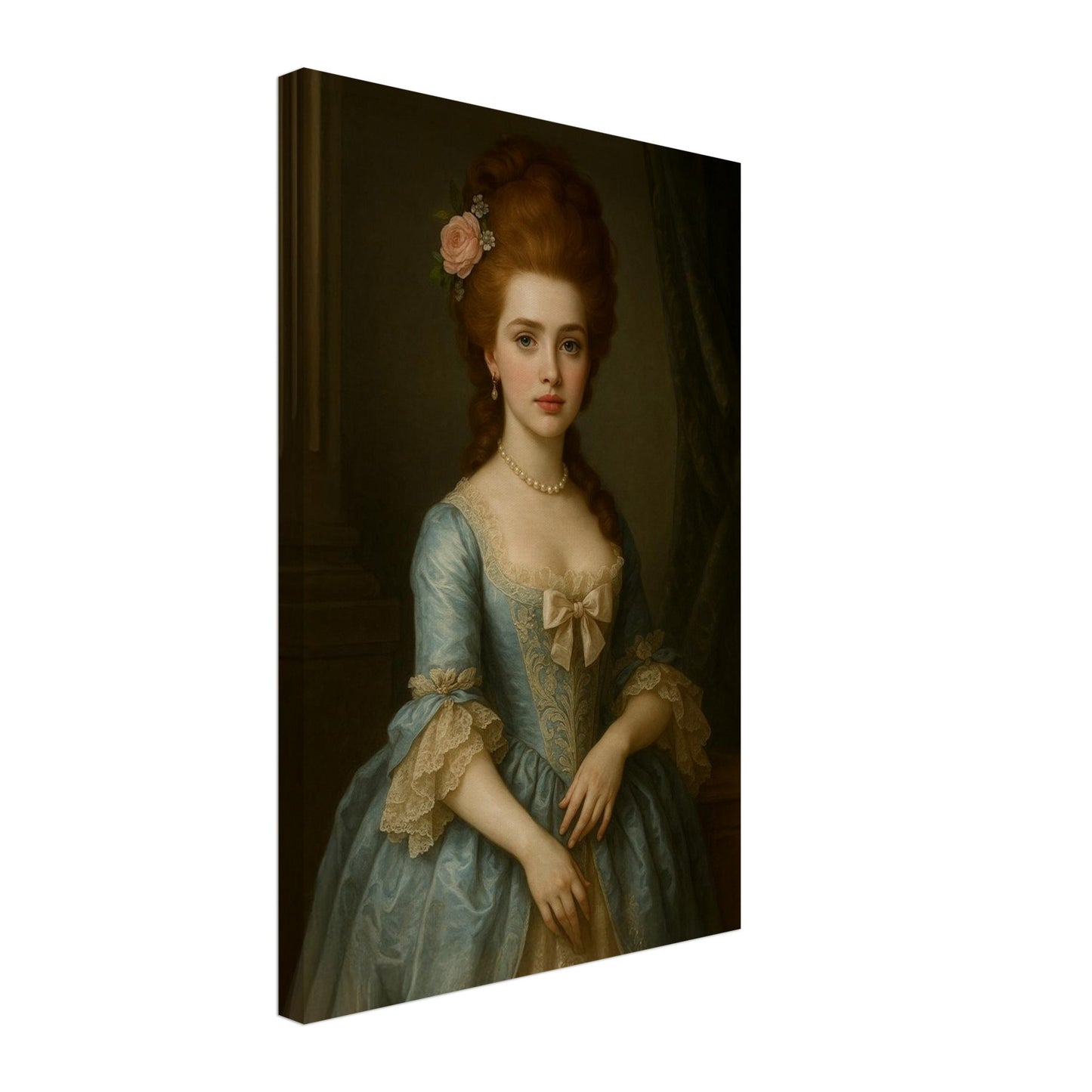 Personalized Royal Woman Portrait – Canvas - Masterpiece Print