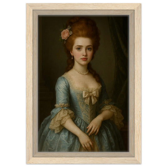 Personalized Royal Woman Portrait – Framed Canvas - Masterpiece Print