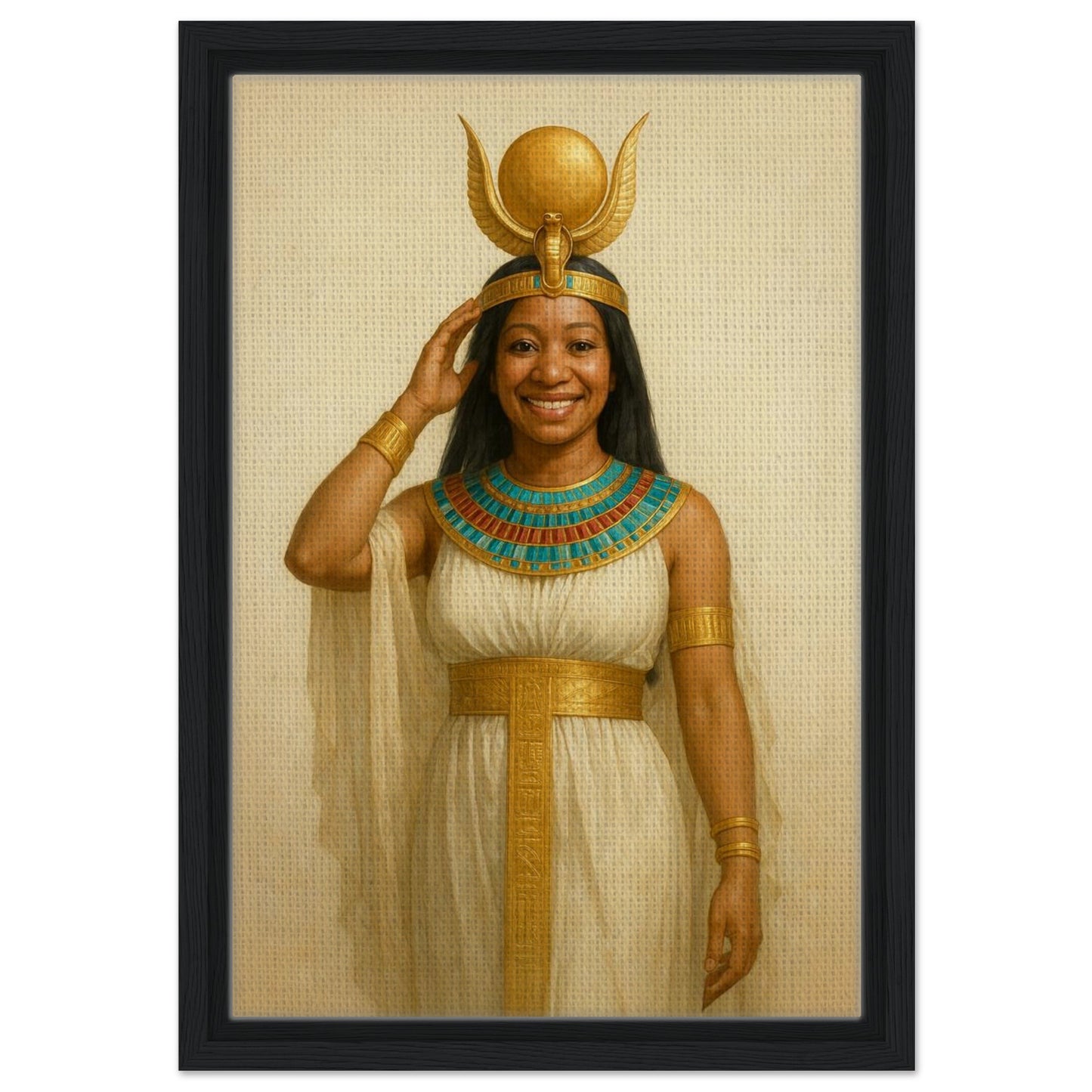 Personalized Royal Woman Portrait – Framed Canvas - Masterpiece Print