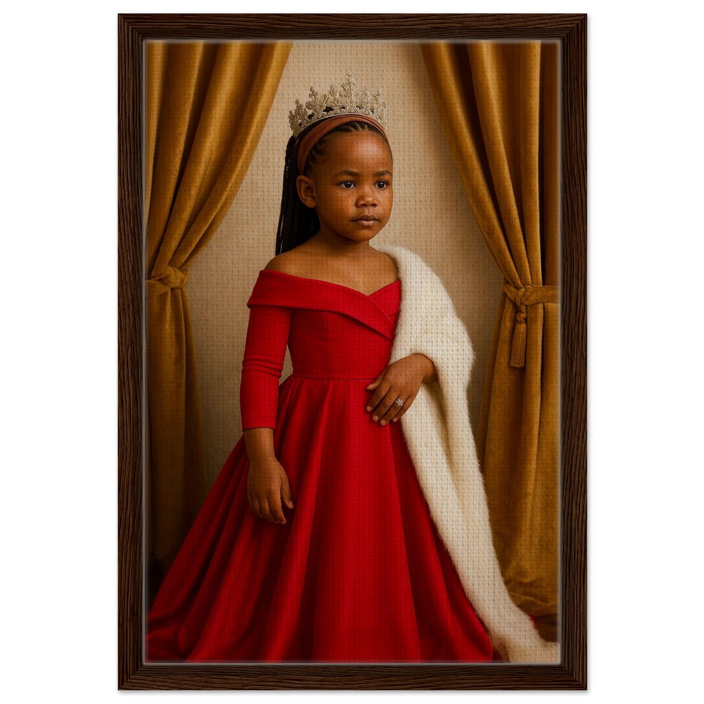 Personalized Royal Woman Portrait – Framed Canvas - Masterpiece Print
