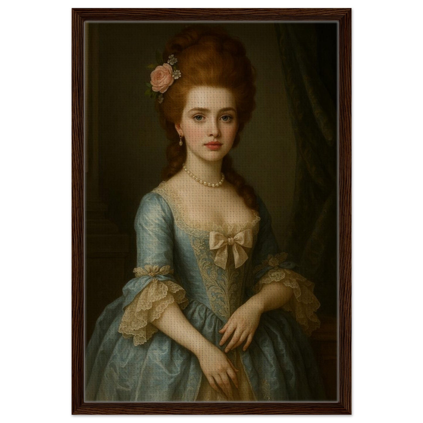 Personalized Royal Woman Portrait – Framed Canvas - Masterpiece Print