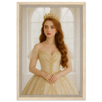 Personalized Royal Woman Portrait – Framed Canvas - Masterpiece Print