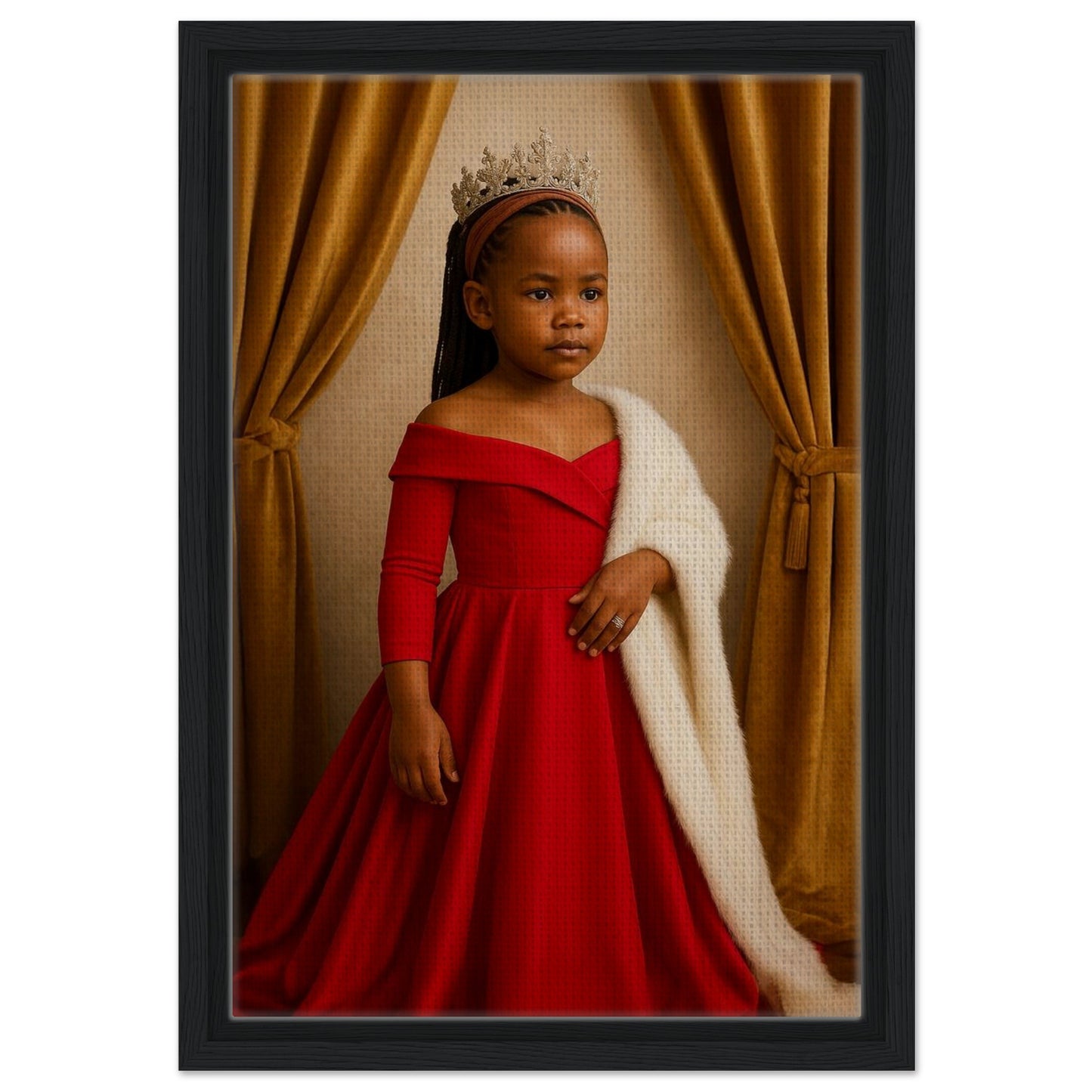 Personalized Royal Woman Portrait – Framed Canvas - Masterpiece Print